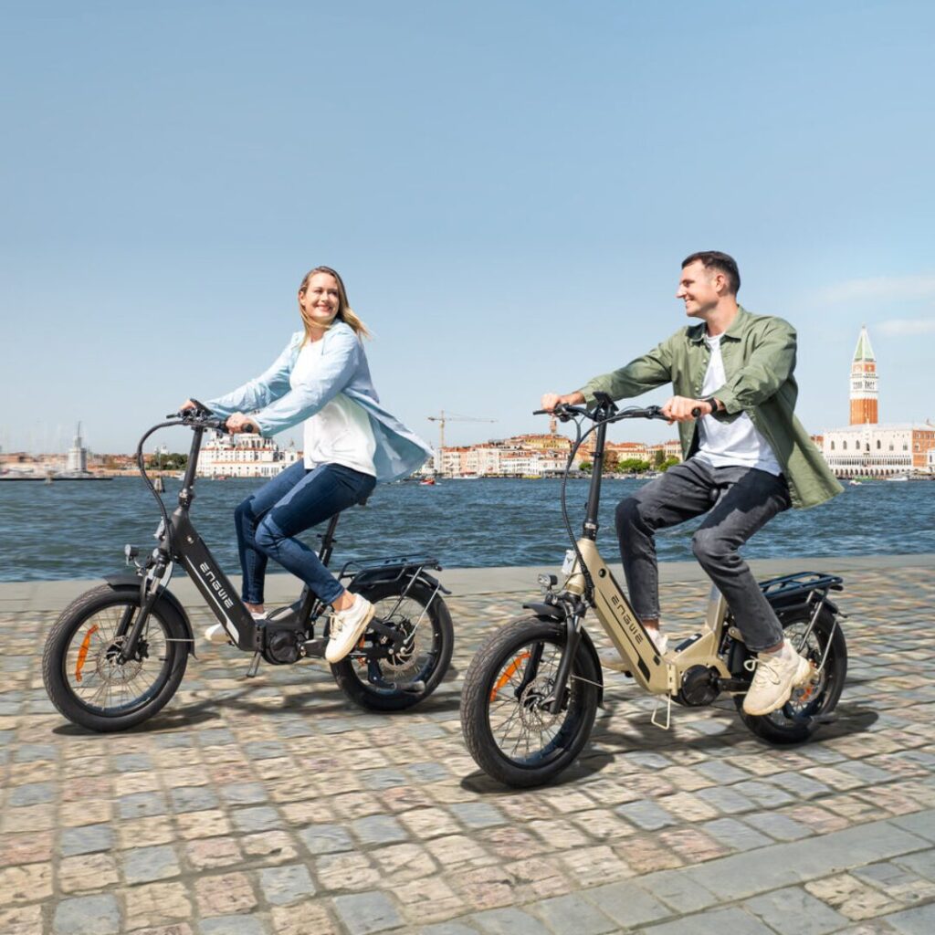 Engwe L20 3.0 Pro compact full-suspension e-bike with 250W mid-drive motor, 48V 15Ah battery, hydraulic brakes, and GPS tracking for epic adventures.