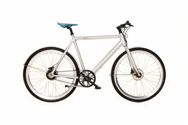 Watt Brooklyn Electric Bike in silver, side profile on a white background
