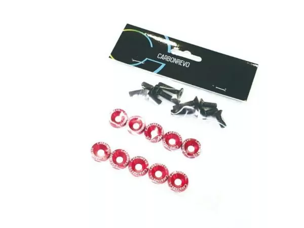 Red Aluminium Washers for dualtron electric scooters pictured on a white background