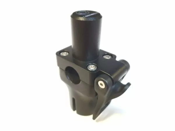 Carbonrevo Dualtron Stem Adaptor – V1A for electric scooters to have mountain bike handlebars pictured on a white background fixed to the base clamp