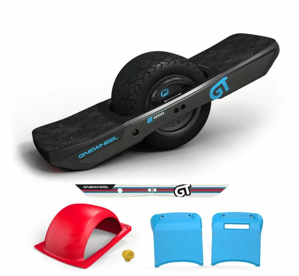 onewheel gts s-series ride more bundle that includes a fender and port plug, and rails in various colours