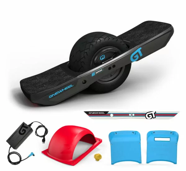 onewheel gts s-series ultimate bundle that includes a fender and port plug, fender and rails in various colours plus a fast charger