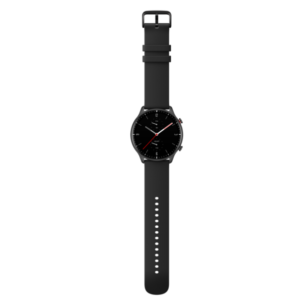 Amazfit GTR 2 Smart Watch - sports edition laid flat on a white background and pictured from above