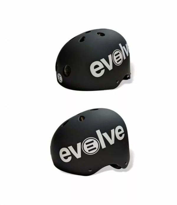 Evolve Helmet in black on a white background