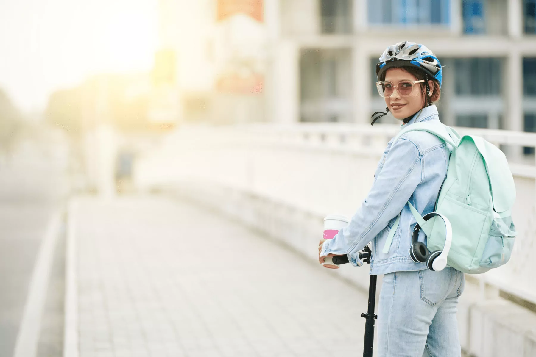 Women on E-Scooter Lifestyle Riding
