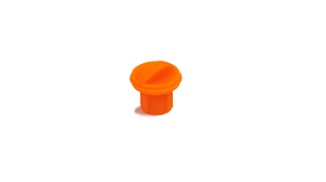 Fluorescent Orange XR Charger Plug on a white background