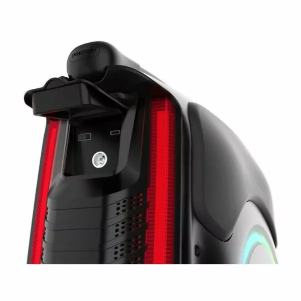 Inmotion V12 Electric Unicycle rear view of lights and charge ports on a white background