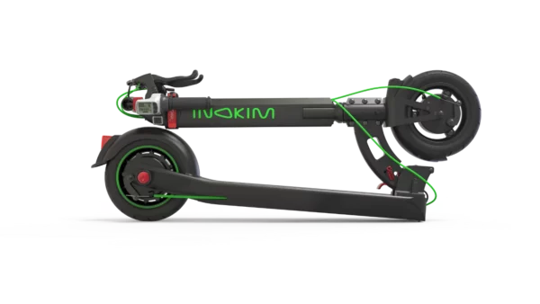 Inokim Light 2 Electric Scooter folded on a white background in Black